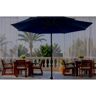 Sunvega 15-Foot Rectangular Outdoor Umbrella with Crank for Patio and Garden
