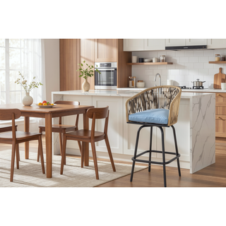 Sunvega 3-Piece Bar Set with 360-Degree Swivel Chairs and Round Table