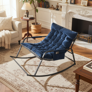 Sunvega Rocking Chair with Storage Cushions Armrests All-Season Comfort Lounge Recliner