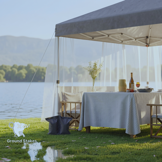 Sunvega Pop Up Canopy Tent with Two Half Sidewalls and Wheeled Carry Bag