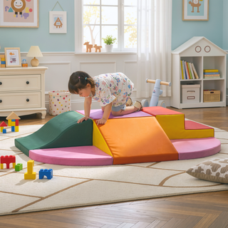 Sunvega Colorful Soft Foam Climbing Blocks for Toddlers 1-3 Years 6-Piece Play Set