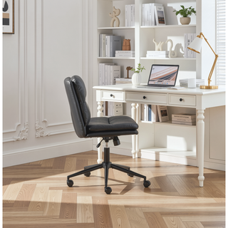 Sunvega Adjustable Swivel Criss-Cross Chair with Cushioned Wide Seat for Office