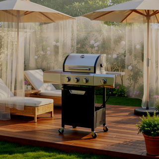 Sunvega Stainless Steel 3 Burner Propane Gas Grill with Side Burner