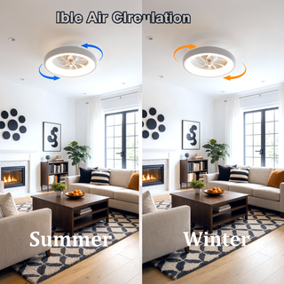 Sunvega 19 inch Matte White Bedroom Fan with Dimmable LED Light and Remote Control