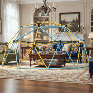 Sunvega 10FT Geometric Dome Climber with Swing and Hammock for Kids Outdoor Backyard Play