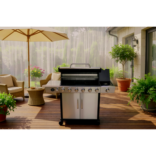 Sunvega 6-Burner Propane Gas Grill With Stainless Steel Side Burner