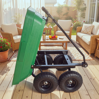 Sunvega Folding Garden Dump Truck with Steel Frame and 10-Inch Pneumatic Tires