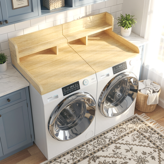 Sunvega Waterproof MDF Washer Dryer Countertop with Non-slip Pads and High Edge