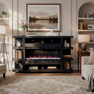 Sunvega 72 Inch Oak Fireplace Mantel with Clove Finish and Minimal Assembly