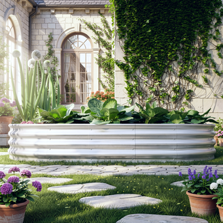 Sunvega 6x3x1ft Galvanized Metal Raised Garden Bed Kit for Outdoor Vegetables Flowers Herbs