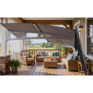 Sunvega 0.137Inch Thick Crystal Solid Polycarbonate Sheet Window Awning Canopy with Valance