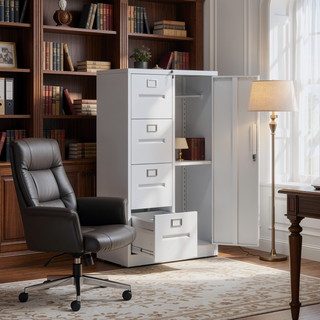 Sunvega 5 Drawer Metal Vertical File Cabinet with Lock on Wheels for Home Office
