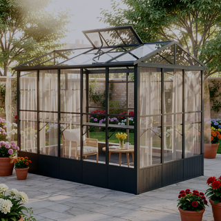 Sunvega 8FT High All-Aluminum Greenhouse with Auto Vent and Polycarbonate Panels