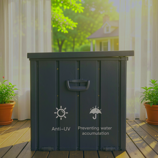 Sunvega 120 Gallon All-Weather Waterproof Lockable Outdoor Metal Storage Box with Wheels