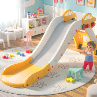 Sunvega Extended 63 Inch Indoor Toddler Slide for Bed and Sofa with Smooth Surface