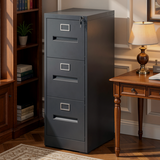 Sunvega 5 Drawer Metal Vertical File Cabinet with Lock on Wheels for Home Office