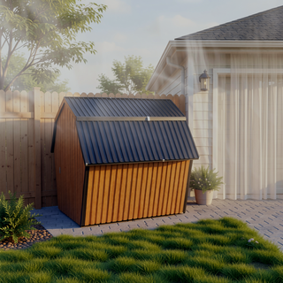 Sunvega Outdoor Steel Storage Shed with Lockable Doors and Clear Window for Garden