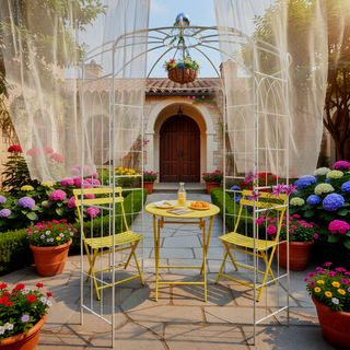 Sunvega Black Birdcage Shape Metal Garden Arch Arbor Gazebo for Wedding Ceremony