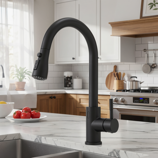 Sunvega Black Stainless Steel Touchless Kitchen Faucet With Pull Out Sprayer