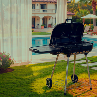 Sunvega 2 Burner Portable Gas BBQ Grill with Lid Thermometer and Foldable Legs