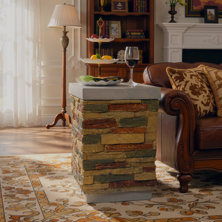 Sunvega Artificial Stone Textured Propane Tank Holder with Side Table
