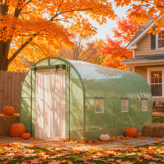 Sunvega Upgraded Walk-in Tunnel Greenhouse with PE Cover and Mesh Door