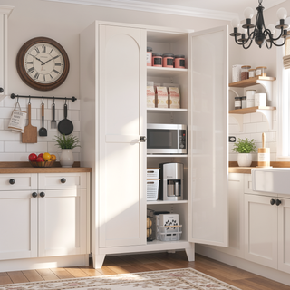 Sunvega 2 Shapely Steel Storage Cabinet with Lock and Adjustable Shelves for Kitchen Bedroom