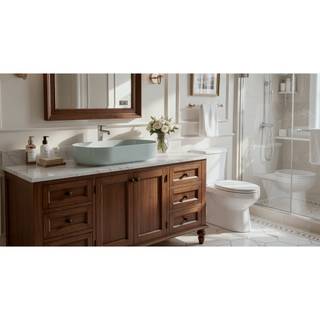Sunvega 24x14 Inch White Oval Acrylic Above Counter Bathroom Vessel Sink