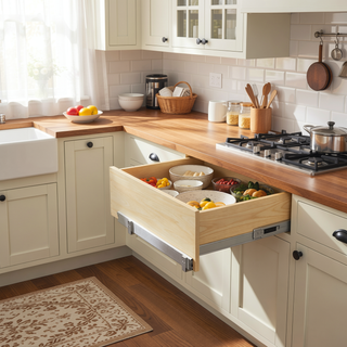 Sunvega Pull Out Cabinet Organizer with Full Extension Rail Slides for Kitchen Pantry