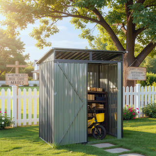 Sunvega 5x3ft Outdoor Metal Storage Shed with Transparent Endurance Plate