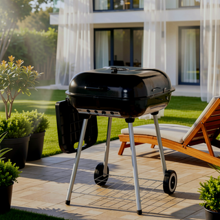 Sunvega 2 Burner Portable Gas BBQ Grill with Lid Thermometer and Foldable Legs
