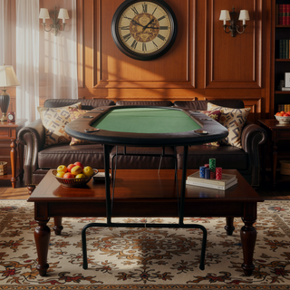 Sunvega 73 Inch Foldable Oval Poker Table with Cup Holders and Padded Rails