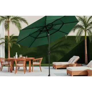 Sunvega 15-Foot Rectangular Outdoor Umbrella with Crank for Patio and Garden