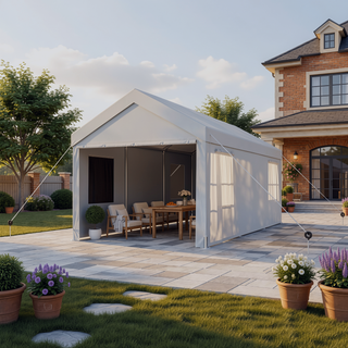 Sunvega Heavy Duty 12' x 20' Portable Carport Garage with 2 Roll-up Doors