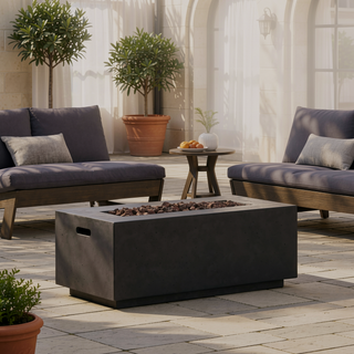 Sunvega Modern 40" 40,000 BTU Rectangular Lightweight Concrete Propane Fire Pit