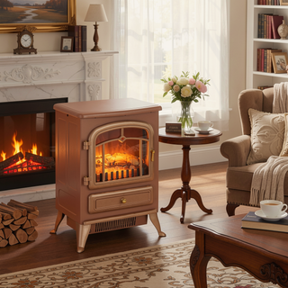 Sunvega 22 Inch Electric Fireplace Heater with Realistic LED Flames and Logs