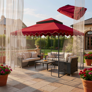 Sunvega 10x10 Ft Outdoor Patio Gazebo Replacement Canopy with Wavy Border