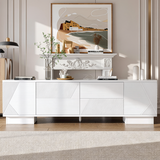 Sunvega Modern TV Stand with Storage Cabinets and Drawers for TVs up to 75 Inches