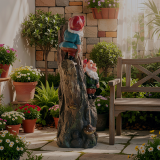Sunvega 4-Tier Cascading Water Fountain with LED Light for Indoor or Outdoor