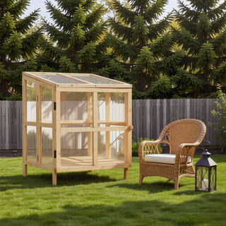 Sunvega Foldable Wooden Greenhouse Cold Frame with Openable Top and Shelves
