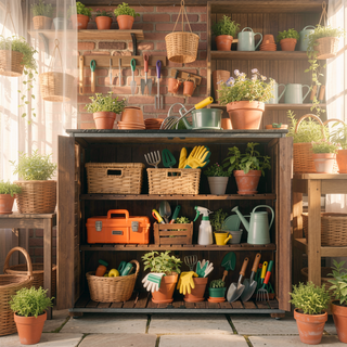 Sunvega Outdoor Storage Cabinet with Sloping Roof and 3 Compartments for Garden Patio