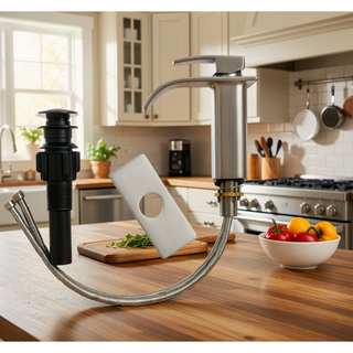 Sunvega Single Hole Bathroom Faucet with Ceramic Cartridge in Brushed Nickel