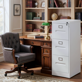 Sunvega 5 Drawer Metal Vertical File Cabinet with Lock on Wheels for Home Office