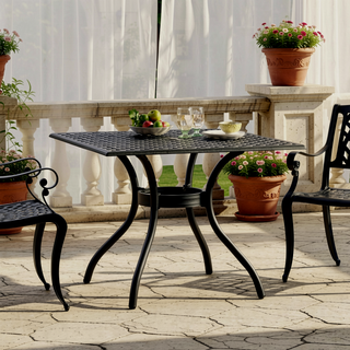 Sunvega Traditional Cast Aluminum Dining Chairs with Floral Accents and Scroll Design Set of 2