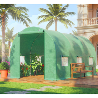 Sunvega Upgraded Walk-in Tunnel Greenhouse with PE Cover and Mesh Door