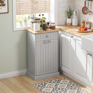 Sunvega Multifunctional Tilt Out Trash Bin Cabinet With Drawer For Kitchen And Laundry