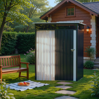 Sunvega 5x3ft Outdoor Metal Storage Shed with Transparent Endurance Plate