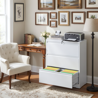 Sunvega 4 Drawer Metal Vertical File Cabinet with Lock for A4 Legal Letter Size