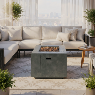 Sunvega Square Iron Fire Pit with Rust Resistant Coating and Matte Finish