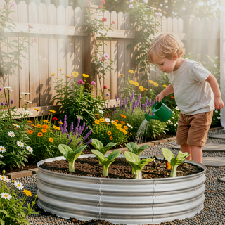 Sunvega 6x3x1ft Galvanized Metal Raised Garden Bed Kit for Outdoor Vegetables Flowers Herbs